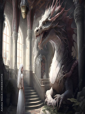 cover image of The glassy gaze of her dragon